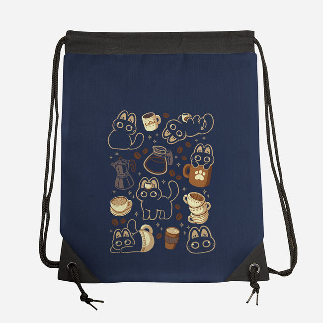 Cute Cats And Coffee Lover-None-Drawstring-Bag-xMorfina
