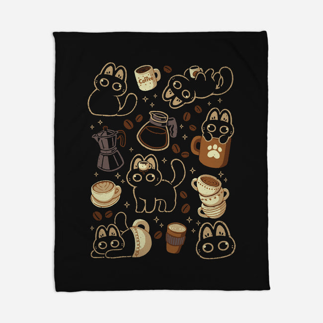 Cute Cats And Coffee Lover-None-Fleece-Blanket-xMorfina