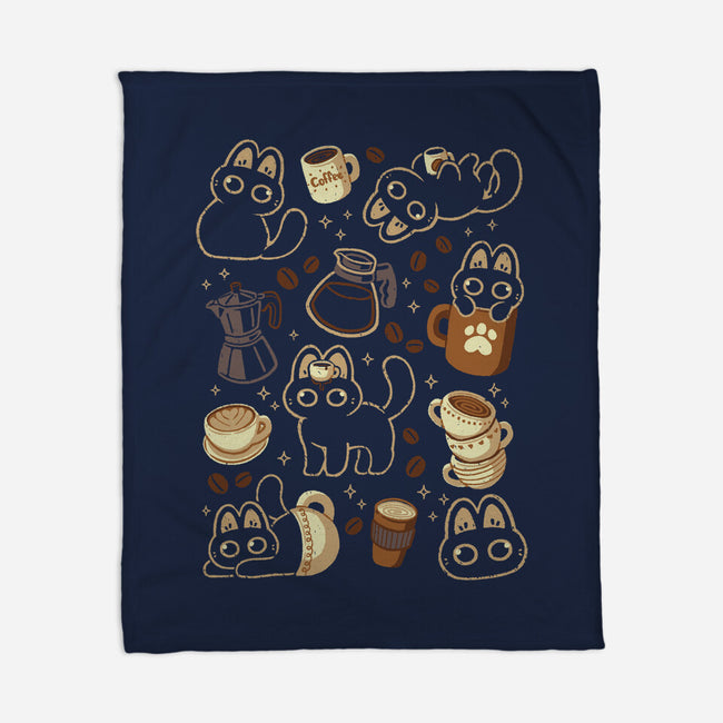 Cute Cats And Coffee Lover-None-Fleece-Blanket-xMorfina