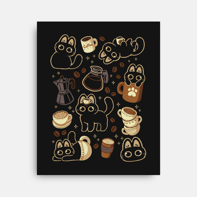 Cute Cats And Coffee Lover-None-Stretched-Canvas-xMorfina