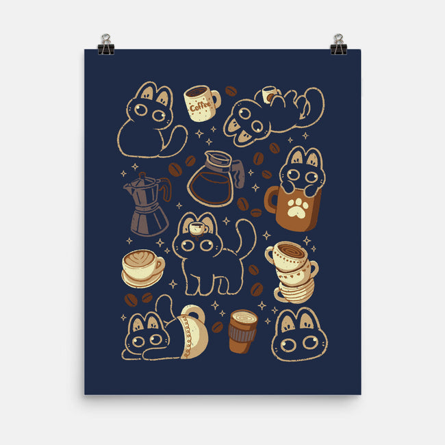 Cute Cats And Coffee Lover-None-Matte-Poster-xMorfina