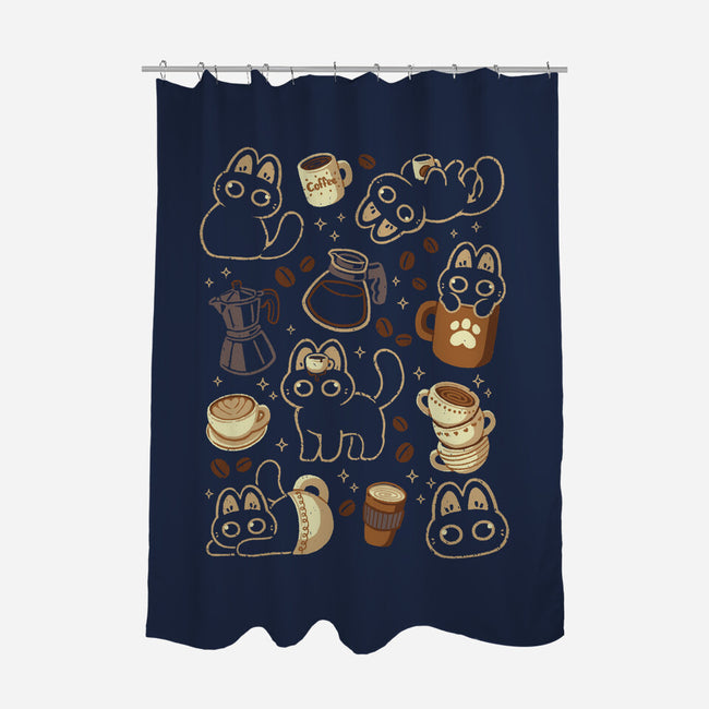Cute Cats And Coffee Lover-None-Polyester-Shower Curtain-xMorfina