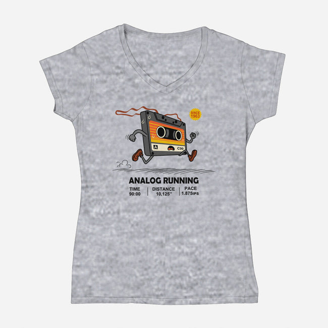 Analog Running-Womens-V-Neck-Tee-erion_designs