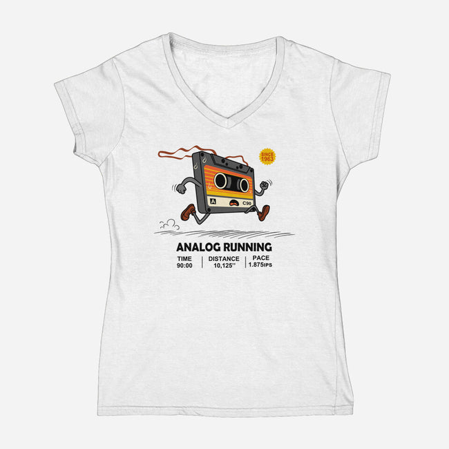 Analog Running-Womens-V-Neck-Tee-erion_designs