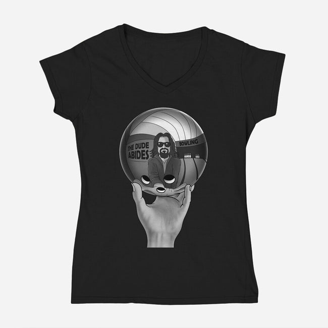 Dude Reflection-Womens-V-Neck-Tee-erion_designs