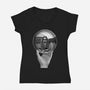 Dude Reflection-Womens-V-Neck-Tee-erion_designs