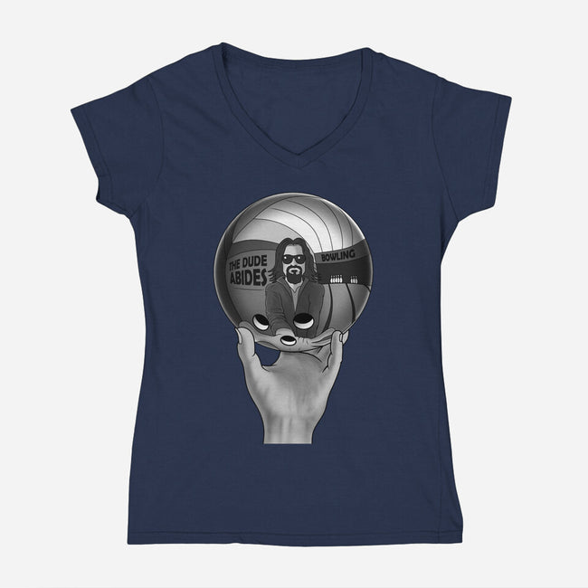 Dude Reflection-Womens-V-Neck-Tee-erion_designs