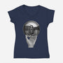 Dude Reflection-Womens-V-Neck-Tee-erion_designs