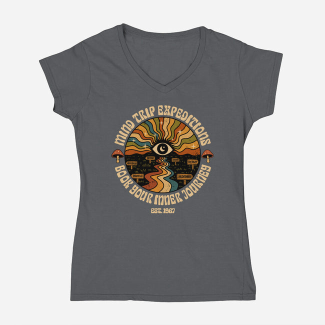 Mind Trip Expeditions-Womens-V-Neck-Tee-erion_designs
