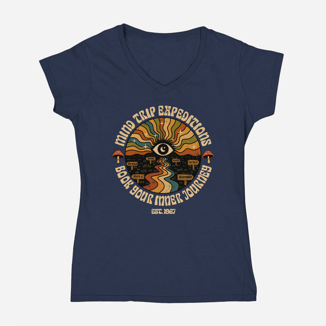 Mind Trip Expeditions-Womens-V-Neck-Tee-erion_designs