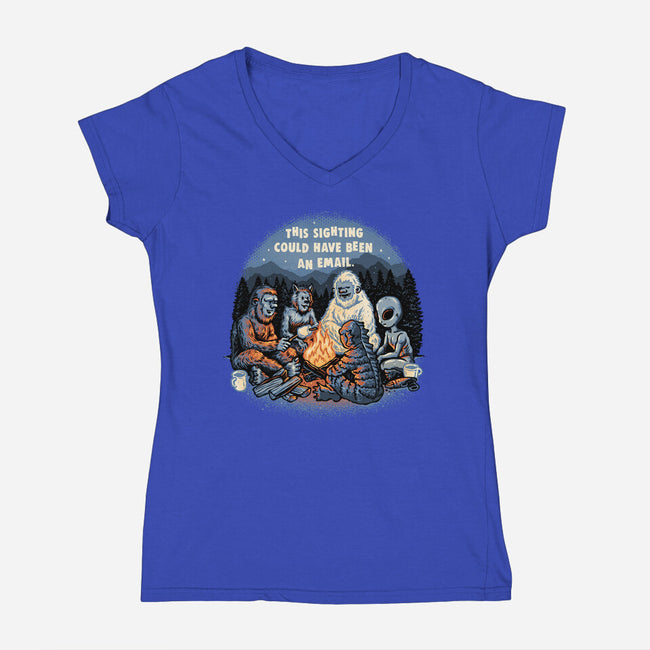 This Sighting-Womens-V-Neck-Tee-glitchygorilla