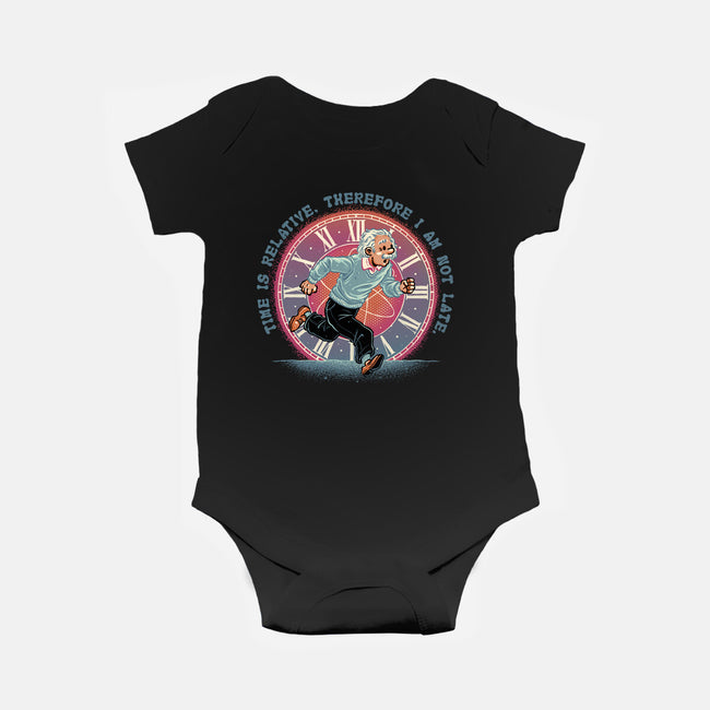 The Relativity Of Time-Baby-Basic-Onesie-glitchygorilla