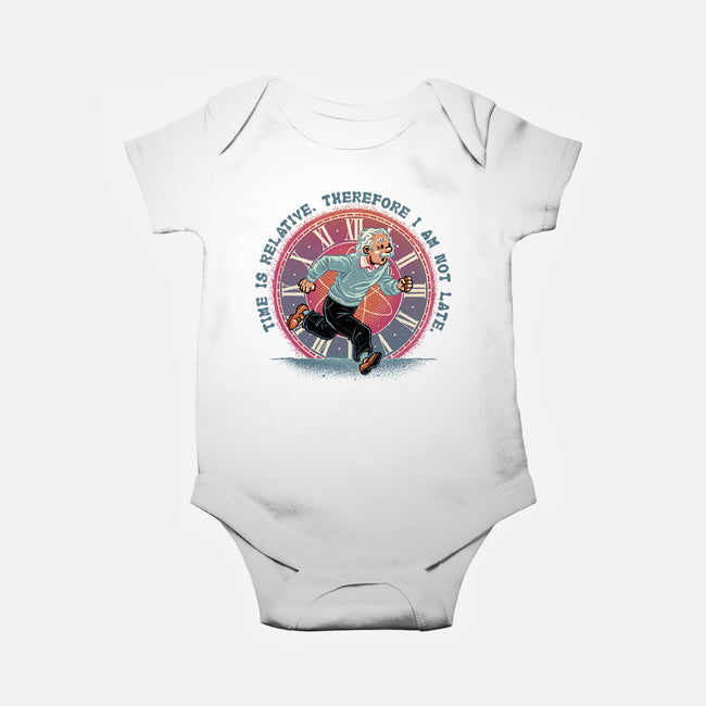 The Relativity Of Time-Baby-Basic-Onesie-glitchygorilla