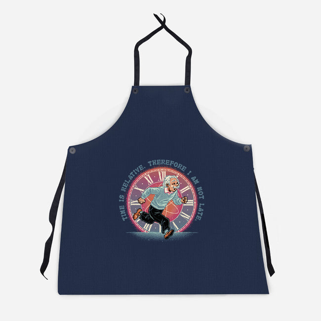 The Relativity Of Time-Unisex-Kitchen-Apron-glitchygorilla