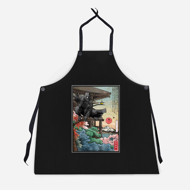 The Spider In Japan-Unisex-Kitchen-Apron-DrMonekers