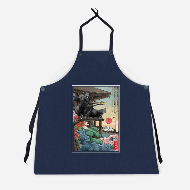The Spider In Japan-Unisex-Kitchen-Apron-DrMonekers