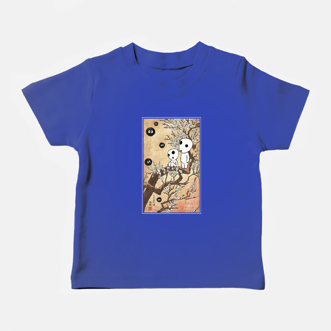 Tree Spirits Meet The Soot Sprites-Baby-Basic-Tee-DrMonekers