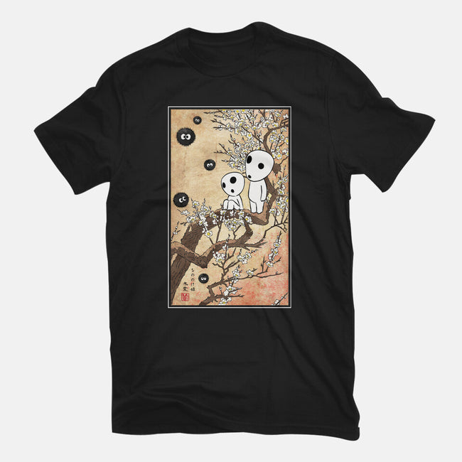 Tree Spirits Meet The Soot Sprites-Womens-Fitted-Tee-DrMonekers