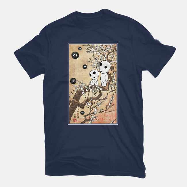 Tree Spirits Meet The Soot Sprites-Womens-Basic-Tee-DrMonekers