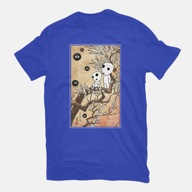 Tree Spirits Meet The Soot Sprites-Womens-Basic-Tee-DrMonekers