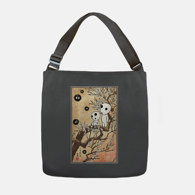 Tree Spirits Meet The Soot Sprites-None-Adjustable Tote-Bag-DrMonekers