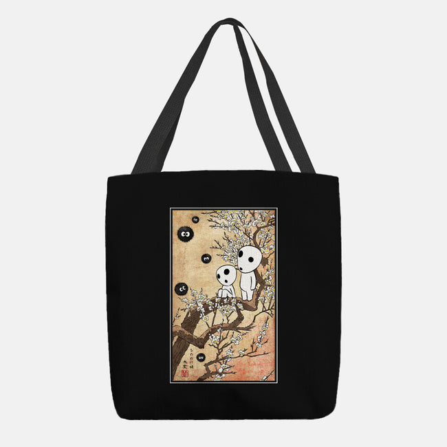 Tree Spirits Meet The Soot Sprites-None-Basic Tote-Bag-DrMonekers