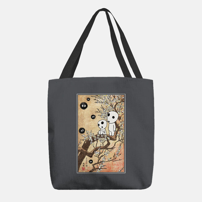 Tree Spirits Meet The Soot Sprites-None-Basic Tote-Bag-DrMonekers