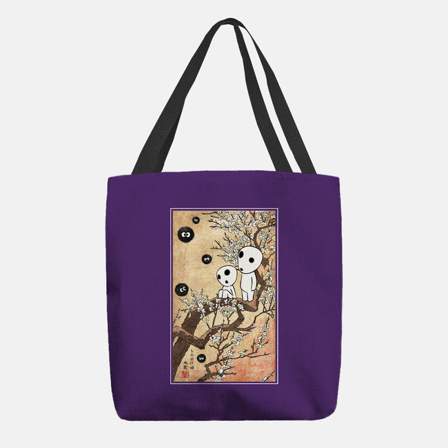 Tree Spirits Meet The Soot Sprites-None-Basic Tote-Bag-DrMonekers