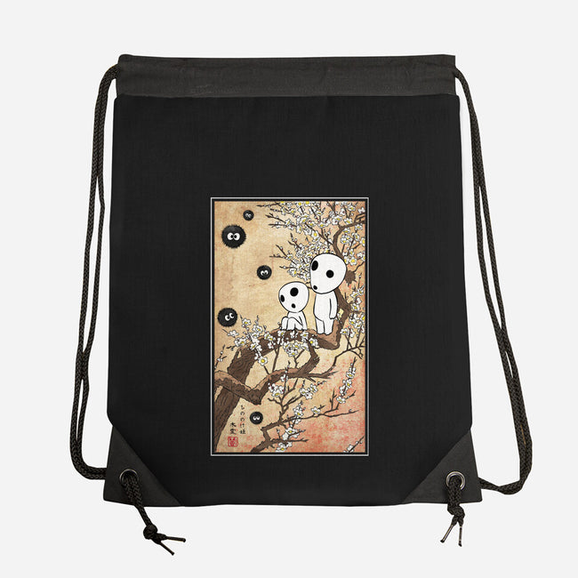 Tree Spirits Meet The Soot Sprites-None-Drawstring-Bag-DrMonekers