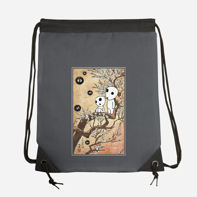 Tree Spirits Meet The Soot Sprites-None-Drawstring-Bag-DrMonekers