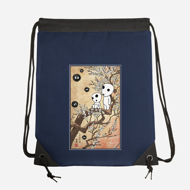 Tree Spirits Meet The Soot Sprites-None-Drawstring-Bag-DrMonekers