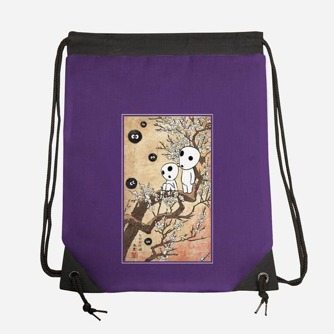 Tree Spirits Meet The Soot Sprites-None-Drawstring-Bag-DrMonekers