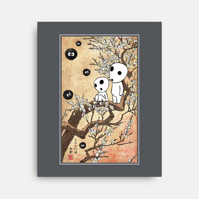 Tree Spirits Meet The Soot Sprites-None-Stretched-Canvas-DrMonekers