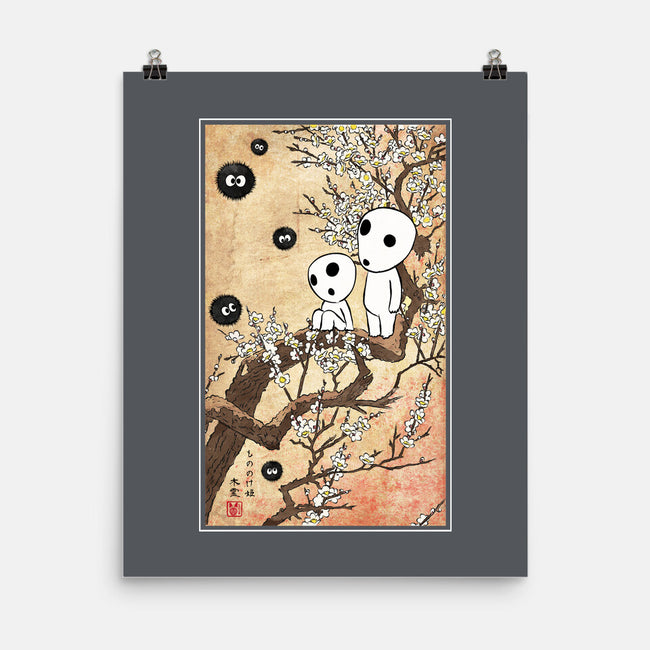 Tree Spirits Meet The Soot Sprites-None-Matte-Poster-DrMonekers