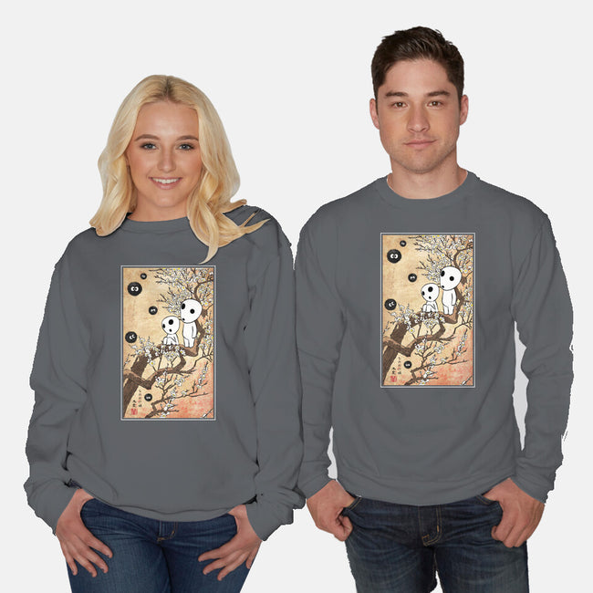 Tree Spirits Meet The Soot Sprites-Unisex-Crew Neck-Sweatshirt-DrMonekers