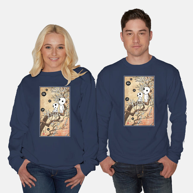 Tree Spirits Meet The Soot Sprites-Unisex-Crew Neck-Sweatshirt-DrMonekers