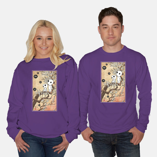 Tree Spirits Meet The Soot Sprites-Unisex-Crew Neck-Sweatshirt-DrMonekers