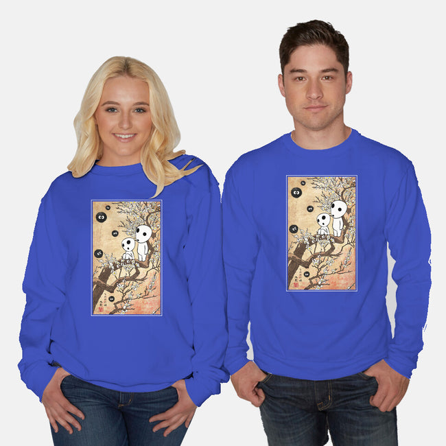 Tree Spirits Meet The Soot Sprites-Unisex-Crew Neck-Sweatshirt-DrMonekers