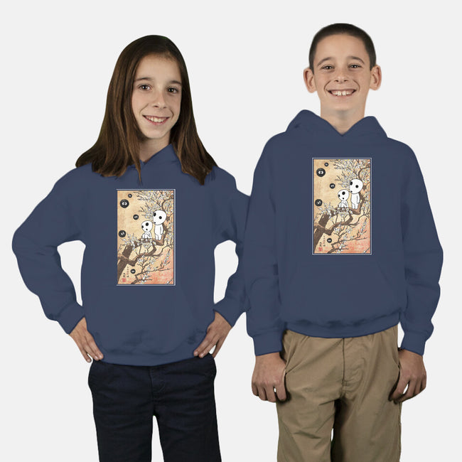Tree Spirits Meet The Soot Sprites-Youth-Pullover-Sweatshirt-DrMonekers