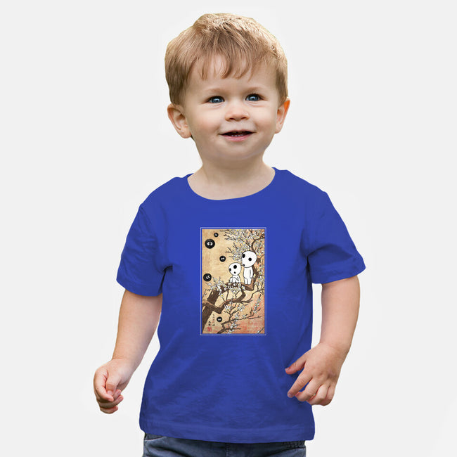 Tree Spirits Meet The Soot Sprites-Baby-Basic-Tee-DrMonekers