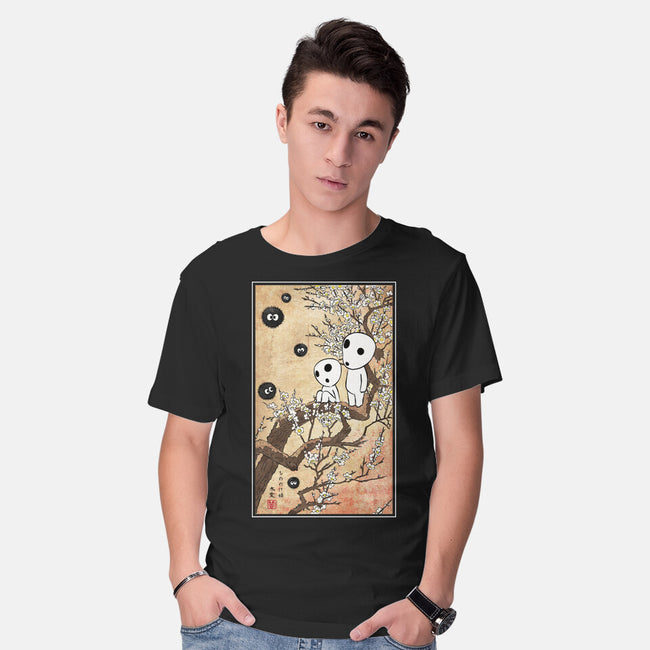 Tree Spirits Meet The Soot Sprites-Mens-Basic-Tee-DrMonekers