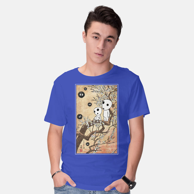 Tree Spirits Meet The Soot Sprites-Mens-Basic-Tee-DrMonekers