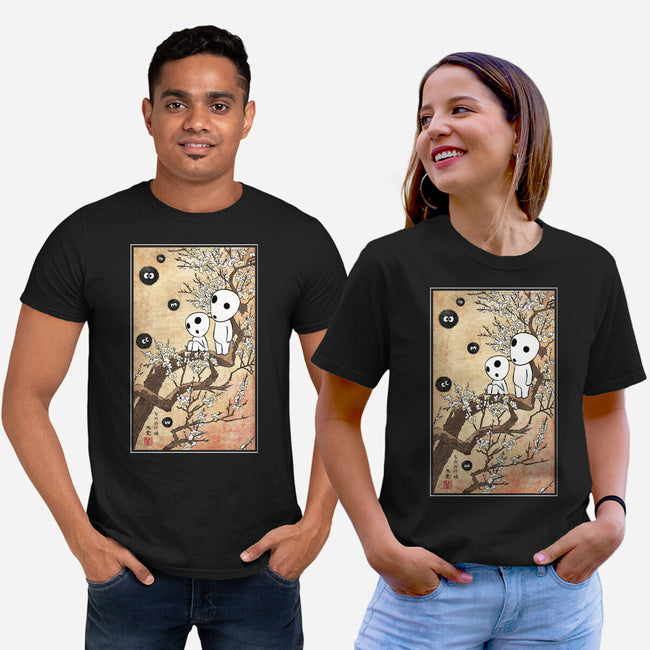 Tree Spirits Meet The Soot Sprites-Unisex-Basic-Tee-DrMonekers