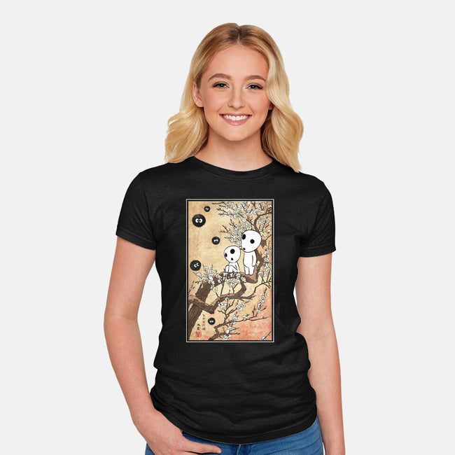 Tree Spirits Meet The Soot Sprites-Womens-Fitted-Tee-DrMonekers