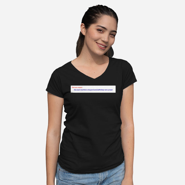 Did You Mean-Womens-V-Neck-Tee-rocketman_art