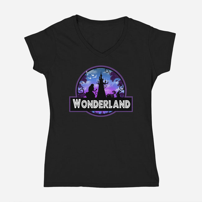 Visit Wonderland Park-Womens-V-Neck-Tee-dandingeroz