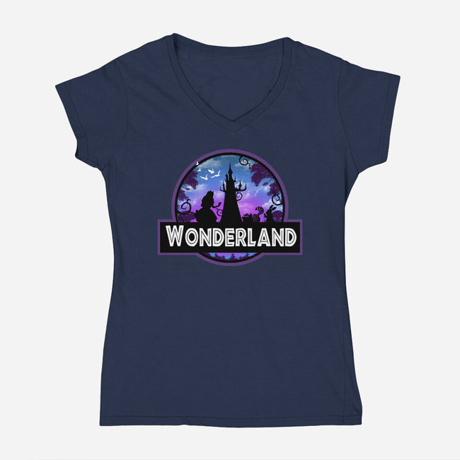 Visit Wonderland Park-Womens-V-Neck-Tee-dandingeroz