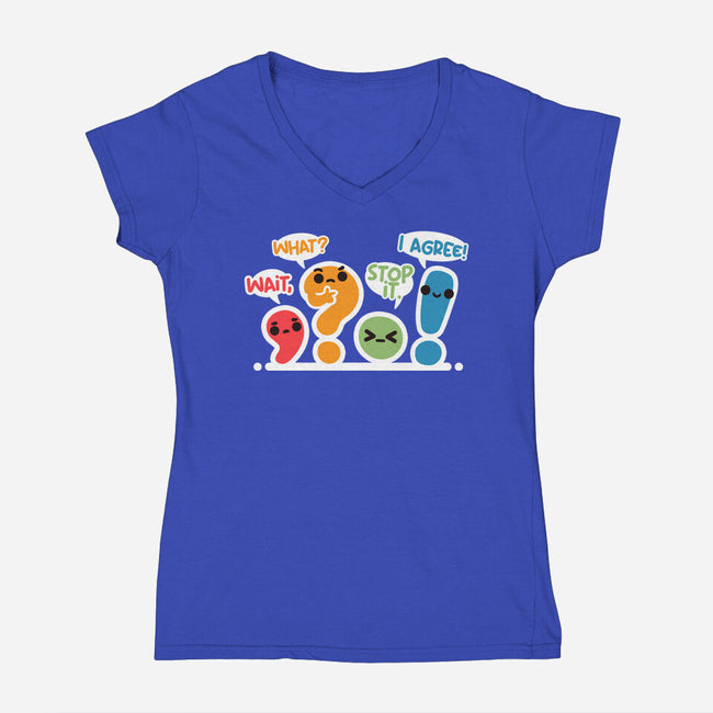 Punctuation Squad-Womens-V-Neck-Tee-NemiMakeit