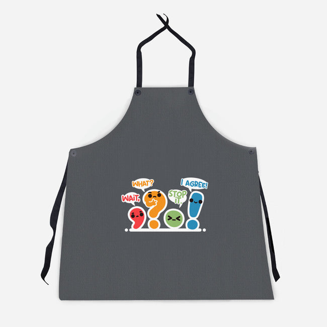 Punctuation Squad-Unisex-Kitchen-Apron-NemiMakeit