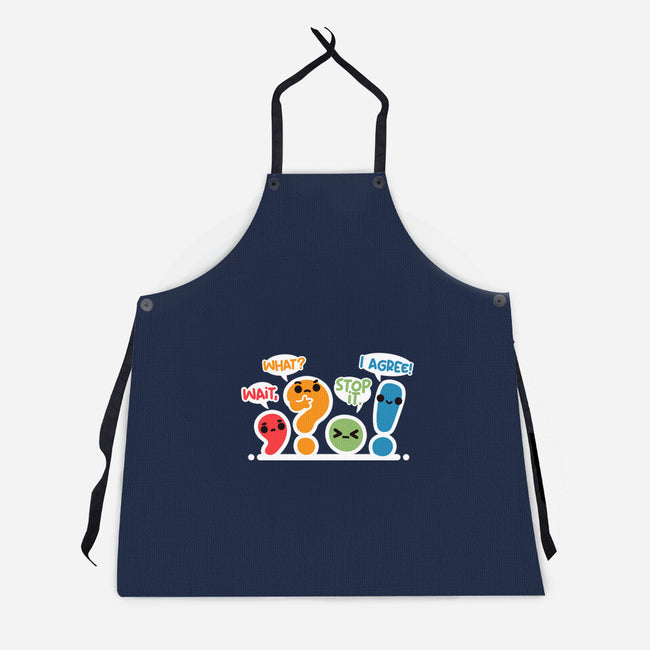 Punctuation Squad-Unisex-Kitchen-Apron-NemiMakeit